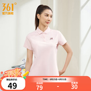 361°運動(dòng)翻領(lǐng)t恤2025年春夏季新款休閑透氣短袖情侶POLO衫開(kāi)學(xué)季 【女款】千禧粉 M
