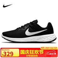 耐克NIKE跑步鞋男緩震透氣REVOLUTION 6運動鞋DC3728-003黑白43