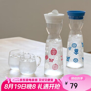 HARIO耐熱玻璃冷水壺鯊魚(yú)鰭蓋涼水壺家用可變色茶壺壺小蠻腰水壺茶杯