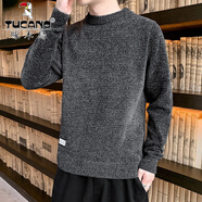 啄木鳥(niǎo)（TUCANO）毛衣針織衫男秋冬季新款純色白搭外套針織開(kāi)衫打底衫毛衣男 212深灰色 XL 約120-135斤可穿