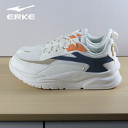 鴻星爾克奇遇2男鞋休閑鞋2025秋季新款運動(dòng)鞋男革網(wǎng)拼接透氣輕彈軟底男鞋 微晶白/復古灰藍 40