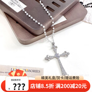 SMVP連衣裙配飾項鏈十字架長(cháng)款辣妹甜酷小眾設計感吊墜鎖骨鏈復古衛衣 白色