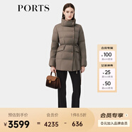 PORTS寶姿秋冬新款女裝石青色短款系帶羽絨服ALP9U003SZP 石青色 S