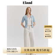 ELAND衣戀短袖針織衫女時(shí)尚甜美糖果色polo衫夏季新款 淺藍(lán)色(51)L/Blue L 170
