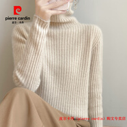 皮爾卡丹（pierre cardin）品牌高檔輕奢2025秋冬堆領(lǐng)純羊毛衫女寬松加厚高領(lǐng)針織毛衣打 品牌高端新品-原絨米 L 110-125斤
