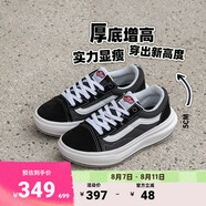 VANS范斯官方 Old Skool Overt CC隕石黑厚底板鞋運(yùn)動鞋出游好鞋 黑色/白色 37