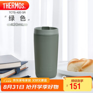 THERMOS膳魔師 保溫杯420毫升咖啡杯男女情侶學(xué)生便攜水杯子TCTS-420 GR
