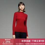 顏域羊毛內搭針織衫女2025新款冬季糖果色修身顯瘦半高領(lǐng)打底毛衣 紅色 L/40