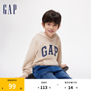 Gap男童春秋經(jīng)典字母logo連帽衛(wèi)衣兒童裝套頭上衣400075 米黃色 140cm(M)亞洲尺碼