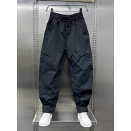 倉石一樹(shù)秋季拉鏈彎刀工裝褲男美式寬松直筒哈倫褲冬款戶(hù)外百搭休閑小腳褲 黑色加絨 2XL 建議145-160斤