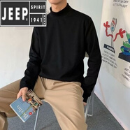 JEEP SPIRIT吉普春秋裝韓版廓形黑色百搭衛(wèi)衣男外套高街連帽開衫飛行員夾克上 搭配黑色長 袖T恤 高質(zhì)量 S 收藏關(guān)注優(yōu)先發(fā)貨