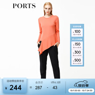 PORTSPorts寶姿女裝 新品不規則下擺純色長(cháng)袖毛衣LV9K418DXF003 橙色 XS