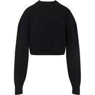 湯姆.福特TF FW25 短款圓領(lǐng)長(zhǎng)袖純色毛衣 女款 配件 黑色 XS