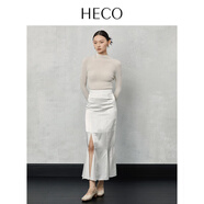HECO【步生蓮】明星同款肌理感醋酸魚(yú)尾裙2025秋半身裙 白色    L   