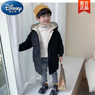 迪士尼（Disney）特價(jià)清倉(cāng)兒童羽絨服男童寶寶女童中長(zhǎng)款加厚洋氣休閑新款冬裝外套 ~黑色~ 100