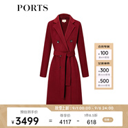 PORTS寶姿秋冬新品女裝長(cháng)袖短大衣LL9C062LZW042 南瓜紅 XL (10)