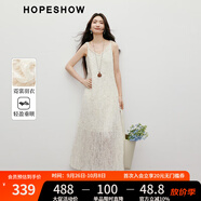 紅袖甜美連衣裙2025秋季新款女裝【霓裳羽衣】流蘇剪花解構扭結氣質(zhì)裙 米白004 S