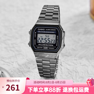 卡西歐（CASIO）手表 小春同款 情侶經(jīng)典復(fù)古小方塊 時尚學(xué)生表小金表七夕禮物 A168WGG-1A