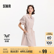 森馬（Semir）連衣裙女翻領(lǐng)燈籠袖休閑風(fēng)2025夏季防曬收腰短裙戶(hù)外109325114027