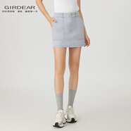 哥弟（GIRDEAR）新款經(jīng)典時(shí)尚百搭休閑A字高腰顯瘦半身裙短裙120038 天藍色 L （4碼）