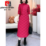 皮爾卡丹（pierre cardin）高端品牌連衣裙2025新款女秋冬氣質(zhì)女款長袖長裙Z中年媽媽長款春 皮爾卡丹   紅色(不對稱加厚) 2XL (建議115-130斤)