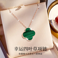 紀梵哲輕奢四葉草項鏈女士2025新款吊墜手鏈珠寶表白生日禮物送女友老婆 幸運四葉草孔雀石項鏈