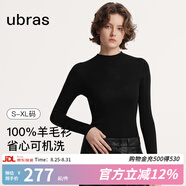 ubras七夕禮物【劉雯同款】可機(jī)洗羊毛肌底衣上衣內(nèi)搭女保暖內(nèi)衣打底衣 【半高領(lǐng)】黑色 L