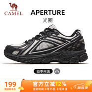 駱駝（CAMEL）復古運動女鞋全地形跑步休閑慢跑鞋子 X24B09L7014 駱駝白/黑 40