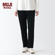 無印良品 MUJI 女式 燈芯絨輕便褲休閑褲秋冬季 純棉全棉 BEE06C2A 黑色 S