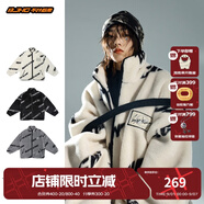 BJHG不計后果冬美式加厚仿羊羔絨棉服男潮寬松保暖毛絨情侶棉衣外套女 白色 M