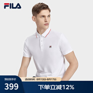 斐樂（FILA）官方男子針織短袖POLO衫夏季商務(wù)翻領(lǐng)針織衫舒適短袖T恤上衣 標準白-WT M 170/92A