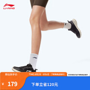 李寧（LI-NING）【輕嵐 】女2025新款輕彈緩震透氣簡約休閑運動鞋慢跑鞋ARSV076 黑色-3 38