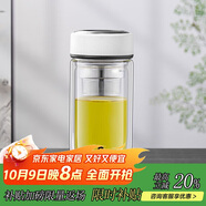 希樂玻璃杯雙層玻璃水杯男士商務(wù)辦公茶水分離杯便攜泡茶杯子大容量