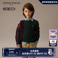 Teenie Weenie Kids小熊童裝24秋男女童經(jīng)典百搭休閑圓領(lǐng)羊毛毛衣 獵人綠 150cm