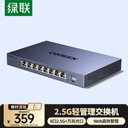 綠聯(lián)輕管理2.5G交換機8口2.5G電口+萬兆光口 Web智能網(wǎng)管iptv網(wǎng)絡分線分流器支持vlan光貓NAS 15812