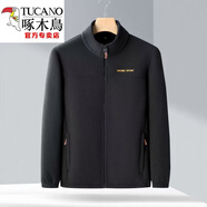 啄木鳥(niǎo)（TUCANO）男士搖粒絨立領(lǐng)夾克春秋冬季品質(zhì)休閑男裝時(shí)尚抓絨開(kāi)衫外套跨 【七】D18黑色 L
