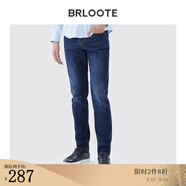 巴魯特（Brloote）男士牛仔褲棉質(zhì)舒適微彈修身百搭休閑長褲夏季 牛仔藍 165/76A