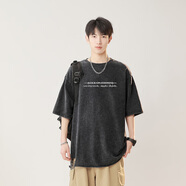 閃爆年夏款高品質(zhì)克水洗蠟染直噴無(wú)手感短袖恤 黑色 M