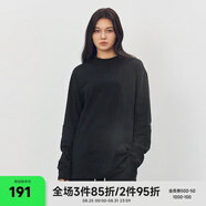 CHINISM CH赤塵黑水系列基礎款純色長(cháng)袖T恤男簡(jiǎn)約寬松打底衫上衣情侶同款 黑色 L（建議120-150斤）