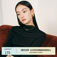 迪賽尼斯（DESIGNICE）【100%羊毛】迪賽尼斯秋冬新款內(nèi)搭打底衫女羊毛衫長(zhǎng)袖毛衣 黑色 S