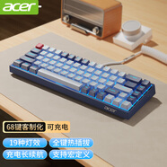 宏碁（acer） 無線藍牙雙模機械鍵盤鍵小型便攜辦公游戲筆記本臺式電腦手機平板適用Mac/iPad 68鍵藍灰 紅軸-藍光【2.4G+藍牙+有線三?！?
                                         title=