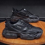 意爾康男鞋2025秋冬新款潮流增高網(wǎng)面運動(dòng)休閑百搭老爹潮鞋 3599黑色【主圖體驗款】 41