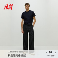 H&M男裝T恤2025年夏季新款時(shí)尚休閑正肩棉質(zhì)T恤1207724 海軍藍 S 170/92