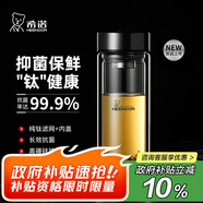 希諾（HEENOOR）抗菌玻璃杯雙層隔熱辦公車載水杯男2025新款泡茶杯子XN-9303KT
