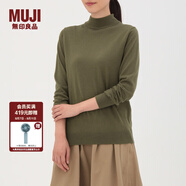 無(wú)印良品 MUJI 女式 天竺 半高領(lǐng)毛衣 W7AA877 橄欖綠色 XS