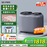 松電（SD.MINI）雙子座內衣內褲全自動(dòng)洗衣機洗襪子小型迷你高溫煮洗除菌消毒去血漬洗脫一體 雙子座家庭版 巴赫銀紫