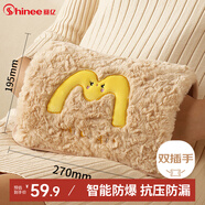 賽億羊羔絨電熱水袋暖手寶暖寶寶暖水袋充電暖手袋暖水寶防爆取暖神器
