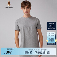 Hush Puppies暇步士男裝夏季純色無憂搭圓領(lǐng)短袖T恤 038淺灰3 2XL