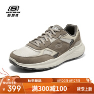 斯凱奇（Skechers）休閑鞋子男秋季新款板鞋輕奢軟底跑步鞋輕質(zhì)運動(dòng)鞋 TAN棕褐 40