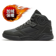 361°男鞋加絨棉鞋保暖高幫板鞋2025冬季361度男士運動(dòng)鞋正品跑步鞋子 W6606A-12黑炭灰/隱形灰-皮面加 41